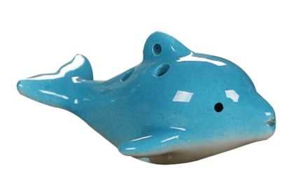 Musical Instrument Ocarina for Child Dolphin Ocarina; 6 Holes Blue