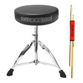 5 Core Drum Throne Comfortable Padded Stool Height Adjustable Music DJ Chair Heavy Duty Seat for Drummer Kids and Adults - DS CH BLK