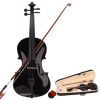 New 4/4 Acoustic Violin Case Bow Rosin Black