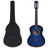 8 Piece Classical Guitar Kid Beginner Set Blue 3/4 36"