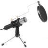 Professional Condenser Microphone Studio Recording Cardioid Microphone w/180 Degree Tripods Pop Filter