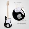 [Do Not Sell on Amazon] Glarry 4 String 30in Short Scale Thin Body GB Electric Bass Guitar with Bag Strap Connector Wrench Tool Black