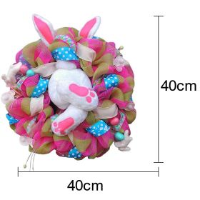 2023 Easter Rabbit Wreath Colorful Easter Rabbit Garlands Door Oranments Happy Easter Party Decor Bunny Wall Front Door Hanging (Color: Rabbit Wreath C)