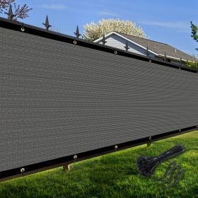 Artpuch Privacy Fence Screen Dark Grey Customized Outdoor Mesh Panels for Backyard, Balcony,Patio,Construction Site with Zip Ties (size: 4x154 ft)