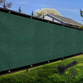 Artpuch Privacy Fence Screen Dark Green Customized Outdoor Mesh Panels for Backyard, Balcony,Patio,Construction Site with Zip Ties (size: 5x16 ft)